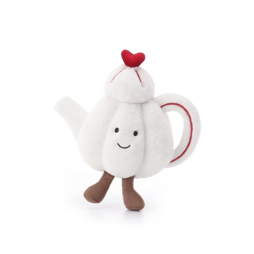 Apricot Lamb Love Teapot Plush Toy for Soft and Cute Fluffy Love Teapot for Girls and 14cm Kids, Boys,