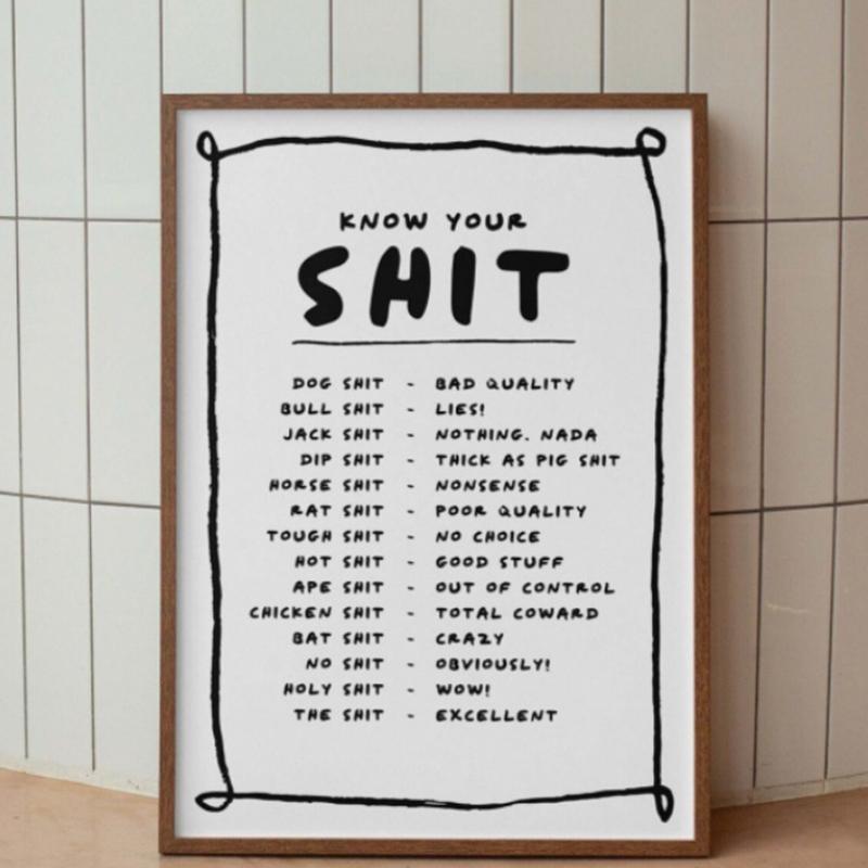 30 būdų pasakyti Fvck Spausdintas plakatas Juodas ir kreminės spalvos Sienų meno spaudiniai Tapyba Miegamojo Namų Svetainės Dekoravimas