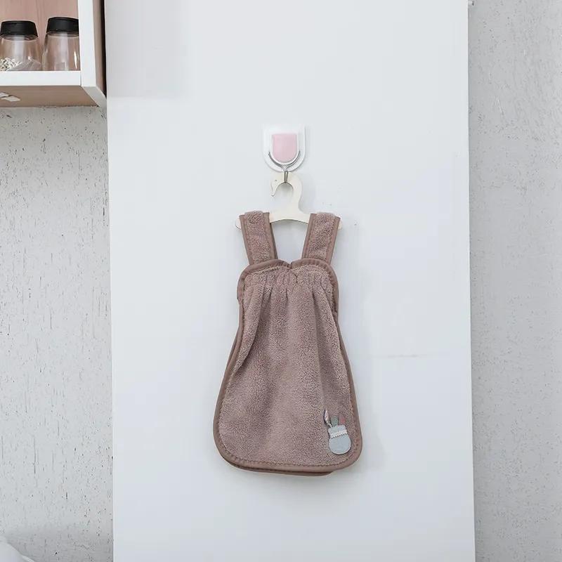 Новое креативное милое платье принцессы, полотенце для рук, коралловое бархатное кухонное утолщенное полотенце для рук, детское полотенце для рук темно-коричневого