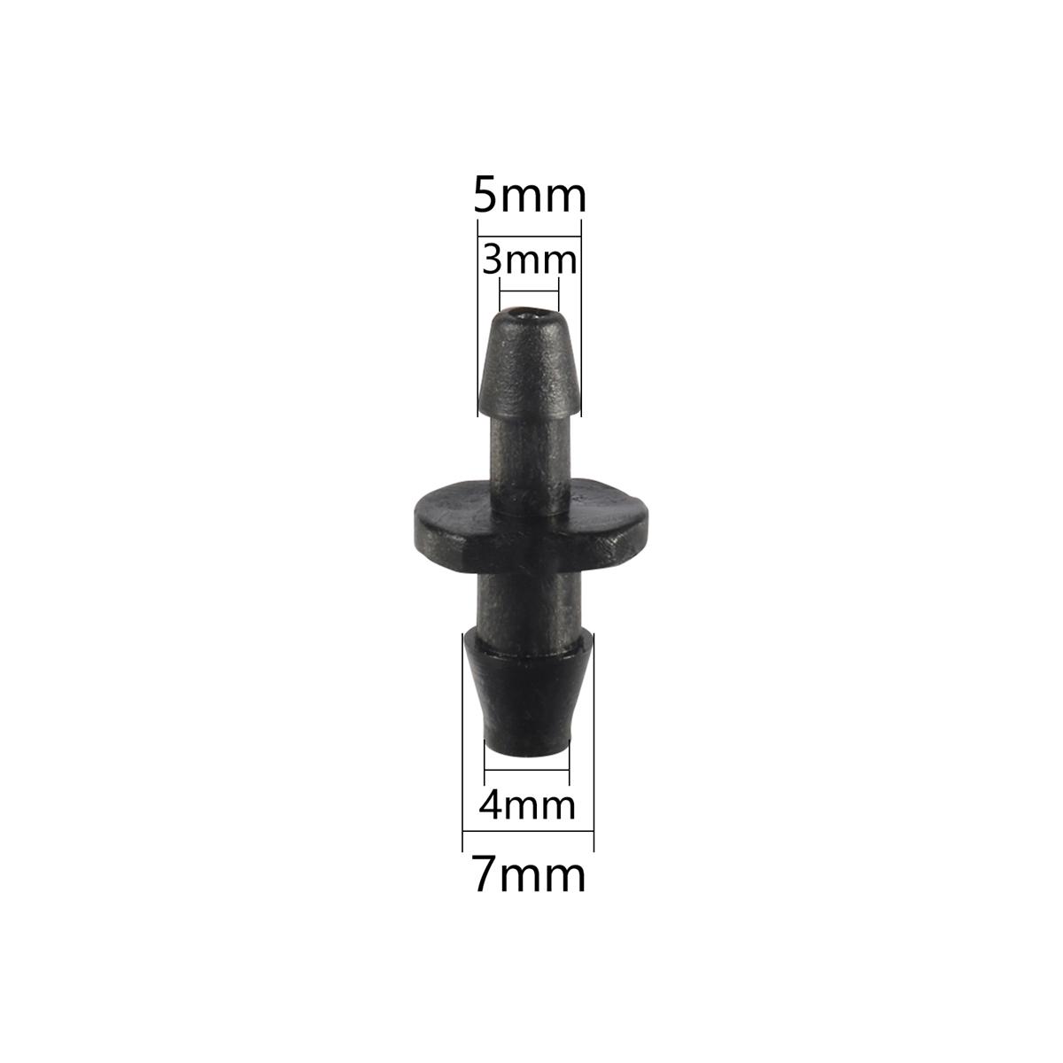 

4/7mm To 3/5mm Barbed Tee End Plug Straight Black Reducing Connector Garden Orchard Greenhouse Drip-Irrigation Reducer Coupling