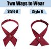 [NiceYnn] 2-Piece Set, Unisex Cross Tie, Pre-Tie Bow Tie with Adjustable Snap Button, for Shirts, Uniforms, School, Birthday Gifts