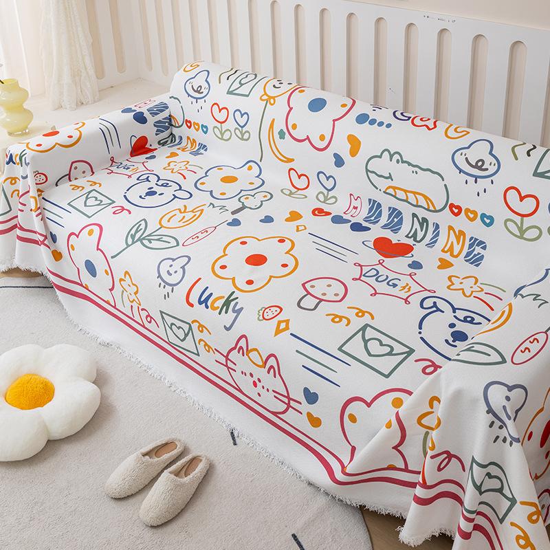 

Modern Minimalist Creative Cartoon Sofa Towel Four Seasons Universal All-Inclusive Universal Cover Cover Living Room Dust Cover 180*130cm