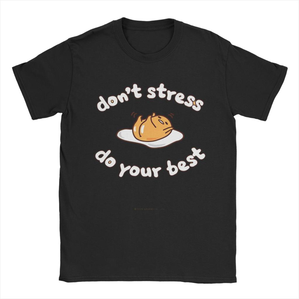 Gudetama Work Hard Sleep Harder  T Shirts  100% Cotton Clothing Crazy Short Sleeve Round Collar Tee Shirt Printed T-Shirt