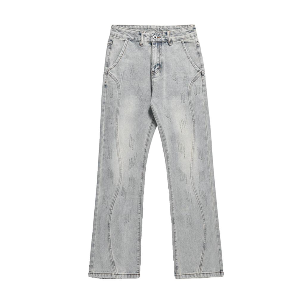 Retro Jeans Men'S Autumn New Style Explosive Street Hooligan Handsome Casual Pants For Teenagers Loose Straight Leg Wide Leg Men'S Pants