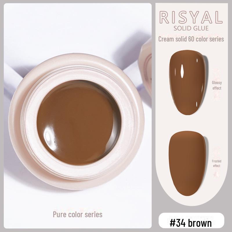 Ice-Clear Solid Cat's Eye Nail Polish - Smooth Cream Color Glue