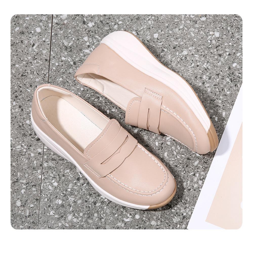 Doamnelor de primăvară și toamnă, fund gros, pandișpan, pantofi mici din piele în stil englezesc