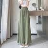 High-Waisted Ice Silk Women's Culottes - Lightweight, Wide-Leg, and Slimming Nine-Point Pants for Summer.