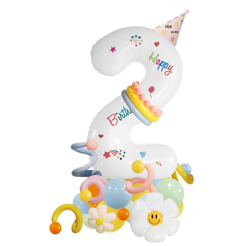 Newins Creative 40-Inch Daisy Number Birthday Balloon Set