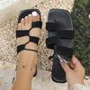 Fashion Classics White Soft Sole Women Slippers PU Leather Summer Hot Sale Square Toe Slides Outdoor Walking Anti Slip Ladies Flip Flops