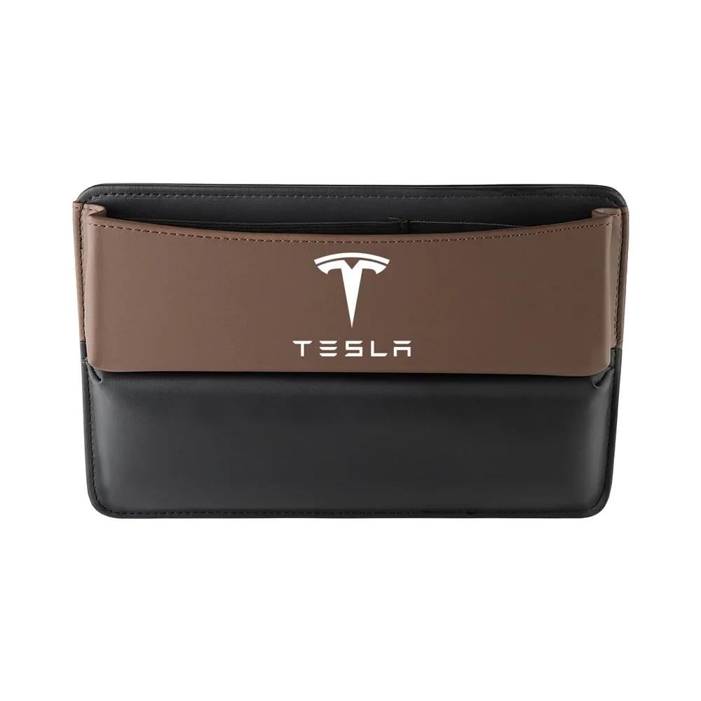 Car Sticker 2025 Hot 1/2Pcs Car Seat Crevice Storage Box Stowing Tidying Tools For Tesla Model 3 Y S X Roadster Juguete SpaceX C