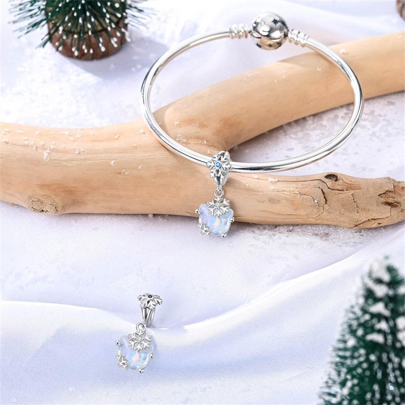 925  Silver Shiny Love Bear Rabbit Butterfly Cat Beads Suitable for Al Bracelet Pendant Women's Jewelry