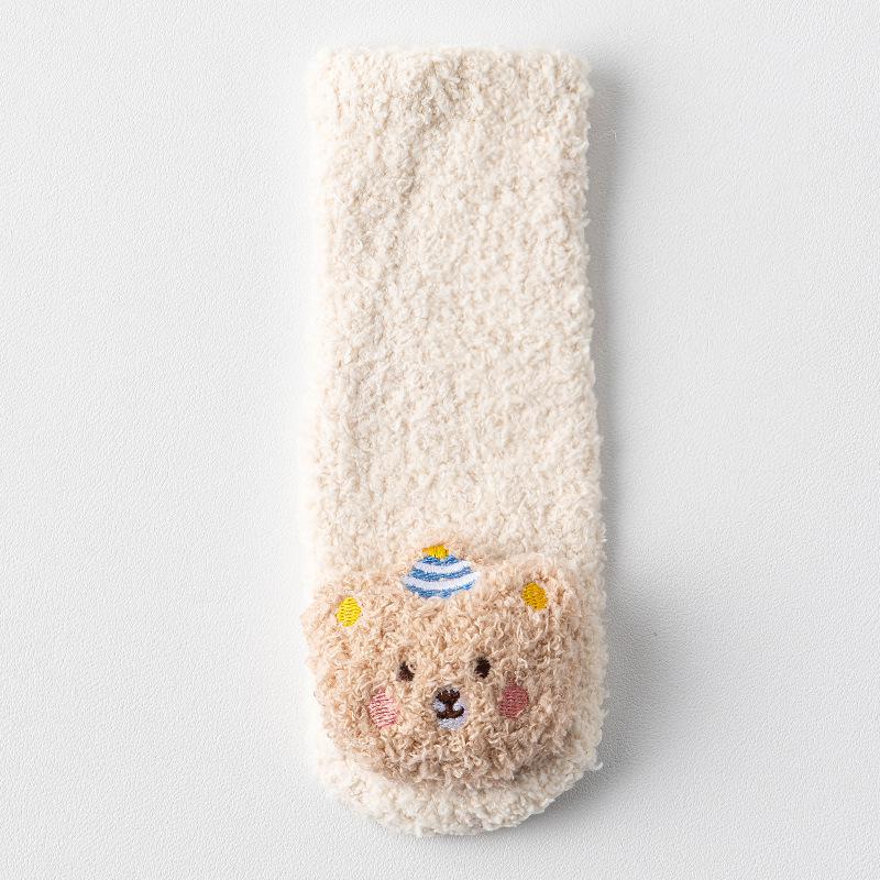 

Plush Winter Fleece Infant Calf Socks One Size 0-3 Years, 8-11CM Foot Length бежевый