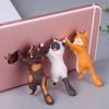 Niedlicher Katzen-Handyhalter Tablets Schreibtisch Saugnapf Stütze Harz Handy Ständer Halter Saugnapf Design Tierhalter für Smartphone