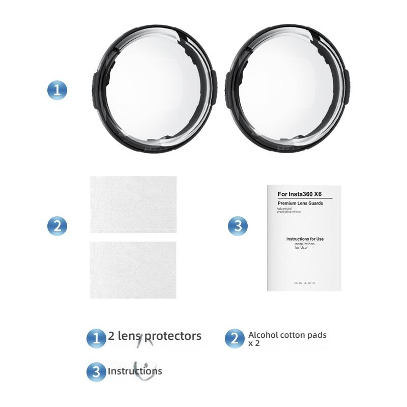 Für Insta161 X6 Objektivschutz Optisches Glas/PC Objektivschutzabdeckung Kamera Kratzfest Abnehmbares Objektivzubehör