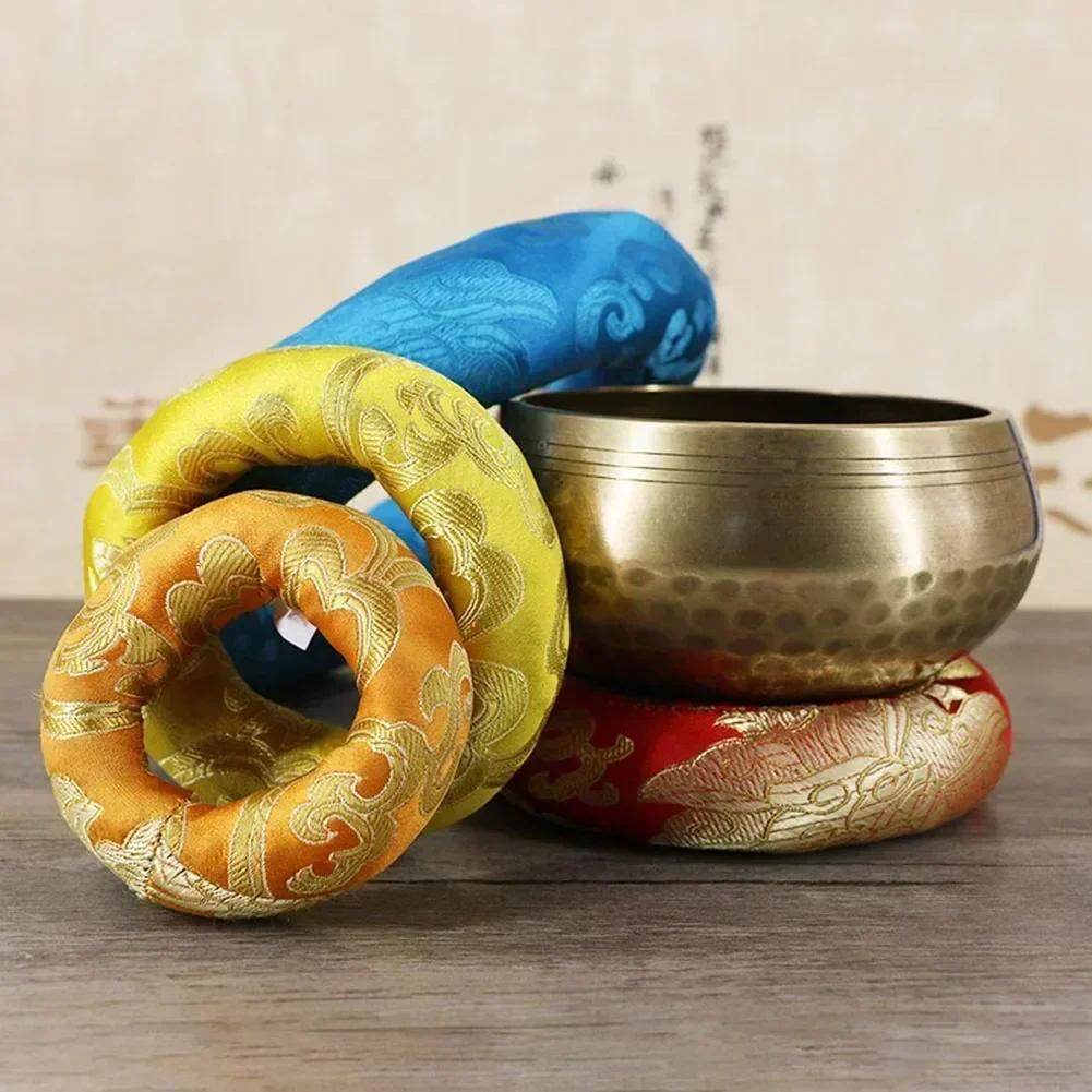 Eulogie Schalenkissen Seidenbrokat Handbestickt Ton Schalenkissen Für Tibetische Klangschale In Nepal Schalenkissen