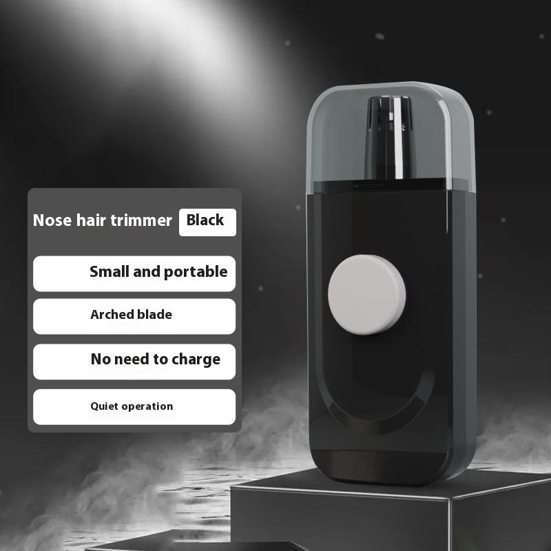 

Ручной триммер для волос в носу с вращением на 360 градусов, моющийся, не требующий зарядки, триммер для волос в носу и ушах, универсальный инструмент для бритья волос чёрный