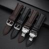 12/13/14/15/16/1718/19/20/21/22/23/24mm Universal Replacement Wristwatch Band Black Brown Ultra-thin Watch Strap for Men Women