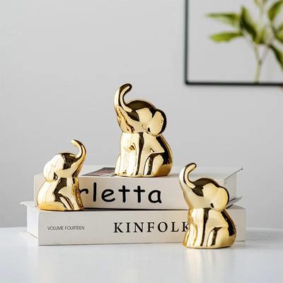 Ceramica Nordica Casa Semplice Decorazione Elefante Oro Decorazione da Tavolo Artigianato in Ceramica Decorazione Decorativa Moderna Casa Vintage