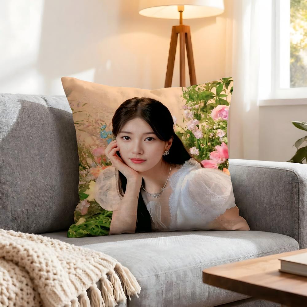 Star Bae Suzy Cushion Cover 1Pcs Decorative Covers Soft Cushion Case For Sofa Couch Decor 40X40 45X45 Pillowcases