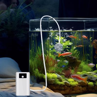 Sauerstoffpumpe Für Aquarium Fischbecken Sprudlerpumpe Elektrischer Leiser Belüfter Wiederaufladbarer Sprudler Mit 59 Zoll Schlauch