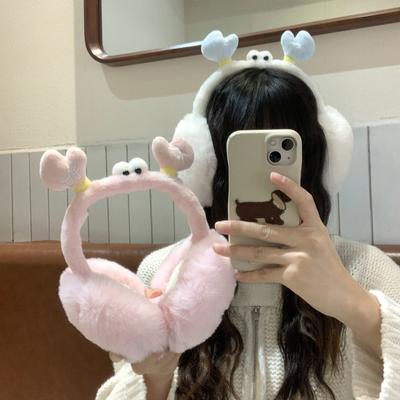 Yengeç Tasarımlı Kulaklıklar Yumuşak Peluş Sıcak Kış Kulak Isıtıcıları Katlanabilir Elastik Kafa Bandı Kış Kulak Koruyucu Kulaklıklar