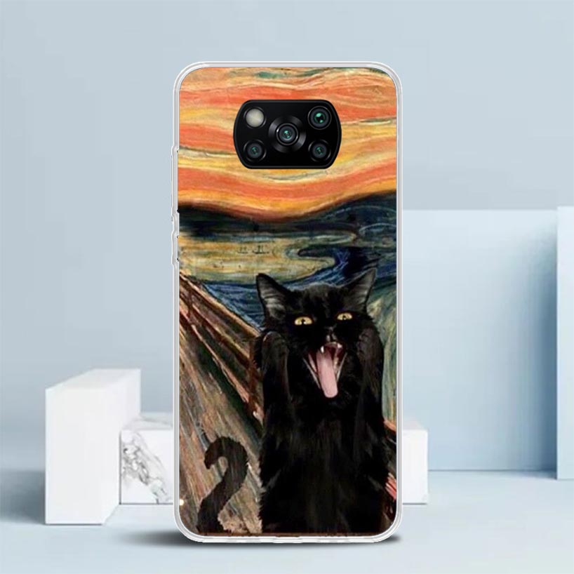 Schwarze Katze Cartoon Niedliche Handyhülle Für Xiaomi Poco F7 Ultra X5 X6 X7 Pro M7 Redmi 15C 15 13C 13 12C 12 10C 10 10A 9 9C 9A 9T Hülle