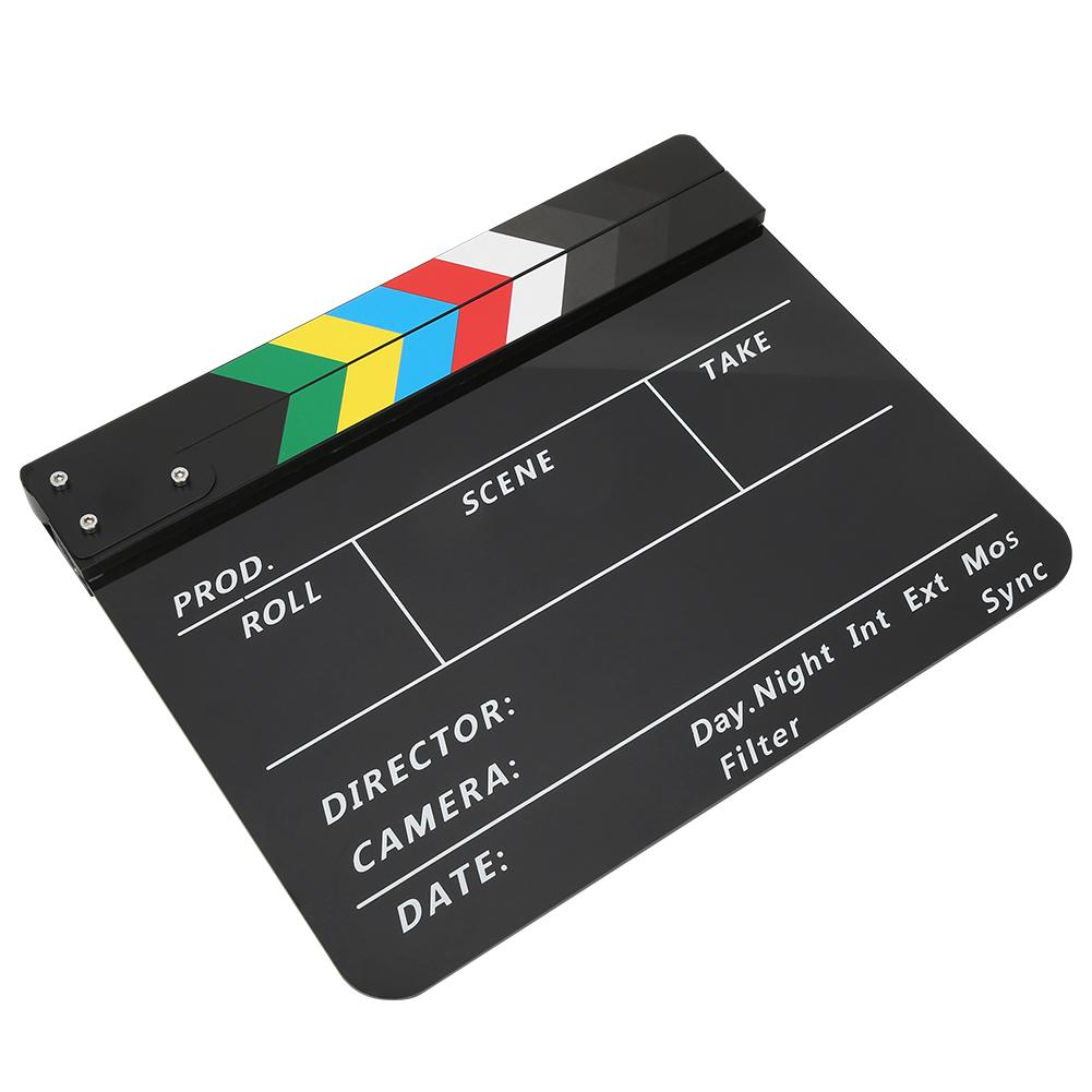 30x25CM Director Video Scene Clapperboard Professional Movie Film Action Clap Tool Acrylic