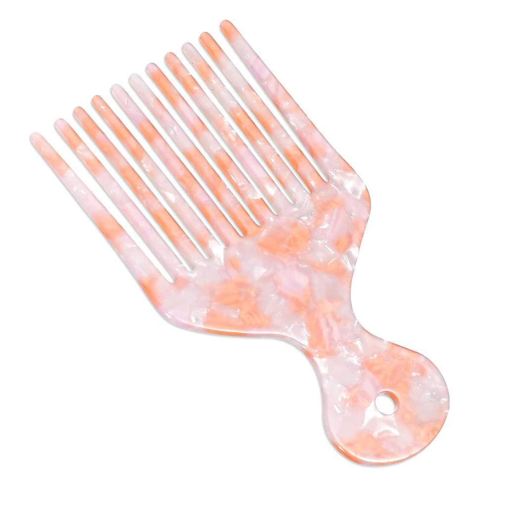 Hair Picks for Curly Hair Wide Tooth Hairs Picks for Women Pink Long Tooth Hairs Comb for Long Thick Curly Detangling Lifting Combs for Anti Static