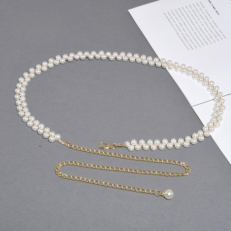 

Ретро жемчужная поясная цепочка женский простой темпераментный модный жемчужный пояс-цепочка