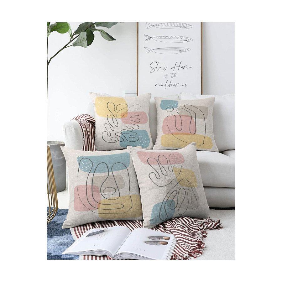 Set di 4 federe per cuscini stampate in digitale