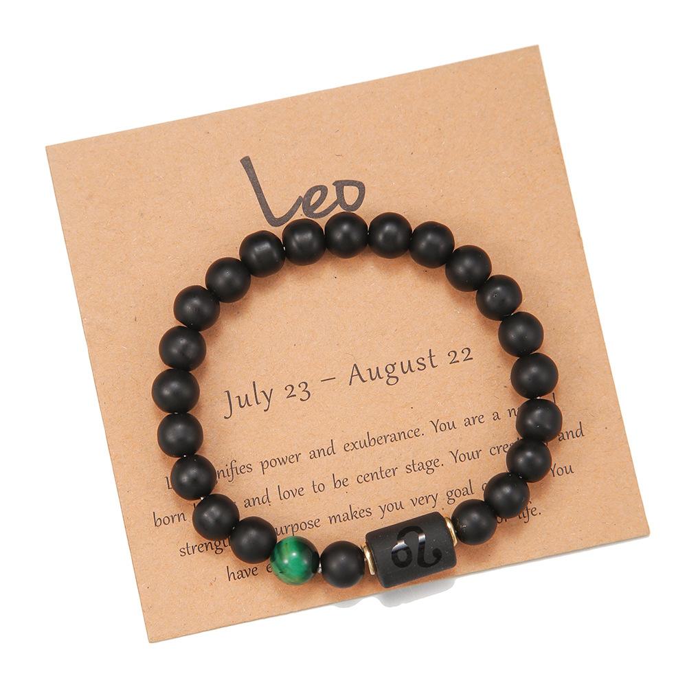 Constellation Black Frosted Black Agate Beaded Couple Bracelet