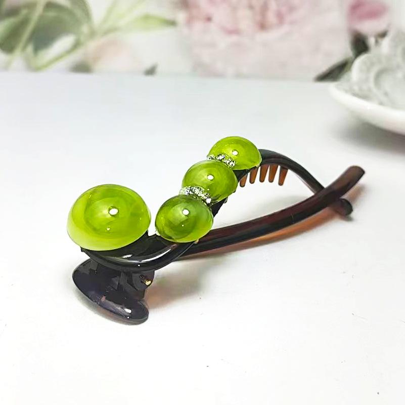 Rhinestone Bead Non-Deforming Duckbill Hair Clip for Voluminous Updos