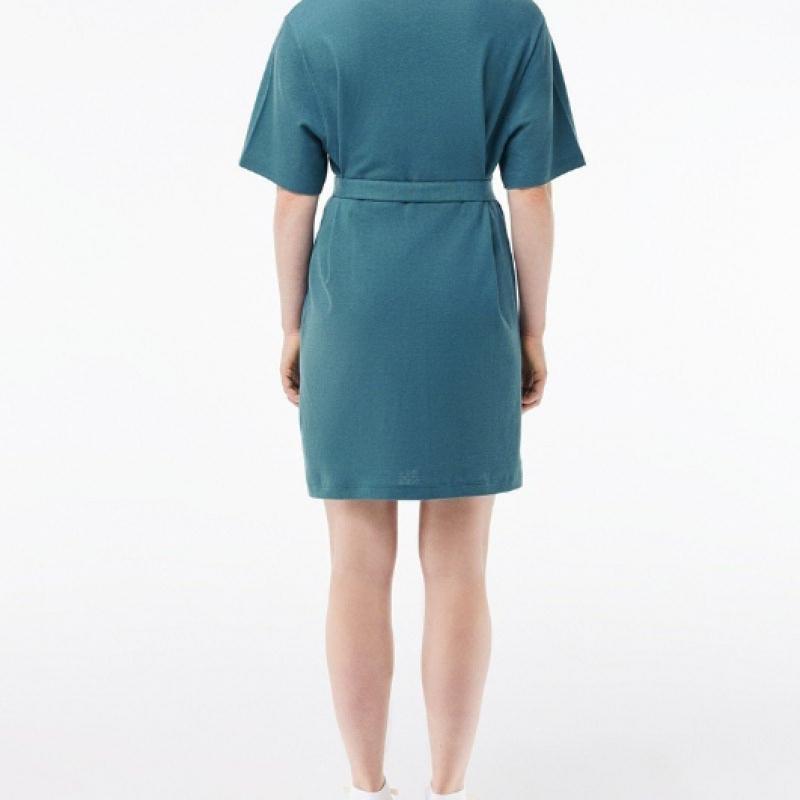 Lacoste Women S Linen Blend Open Collar Shirt dreSS Ef7765 54g Iy4