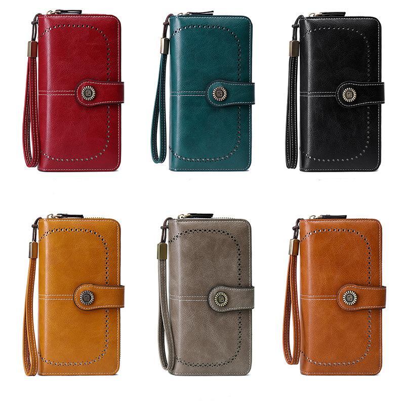 1Pc High Quality Women Wallet RFID Anti-theft Leather Wallets for Woman Long Zipper Large Ladies Clutch Bag Female Purse Card Holder