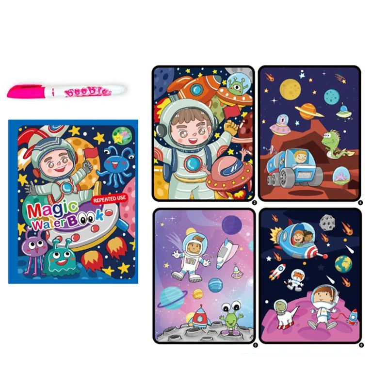 Non-Toxic Children Early Education Toys Magical Book With Pen Water Drawing Montessori Toys Gift Reusable Coloring Book Magic Drawing Book