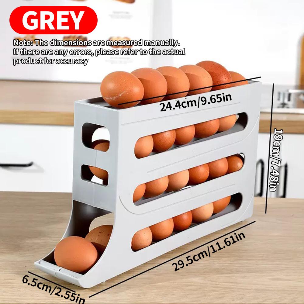 

1 piece - Sliding lid egg storage box and rack suitable for storing eggs in home kitchen refrigerators L серый