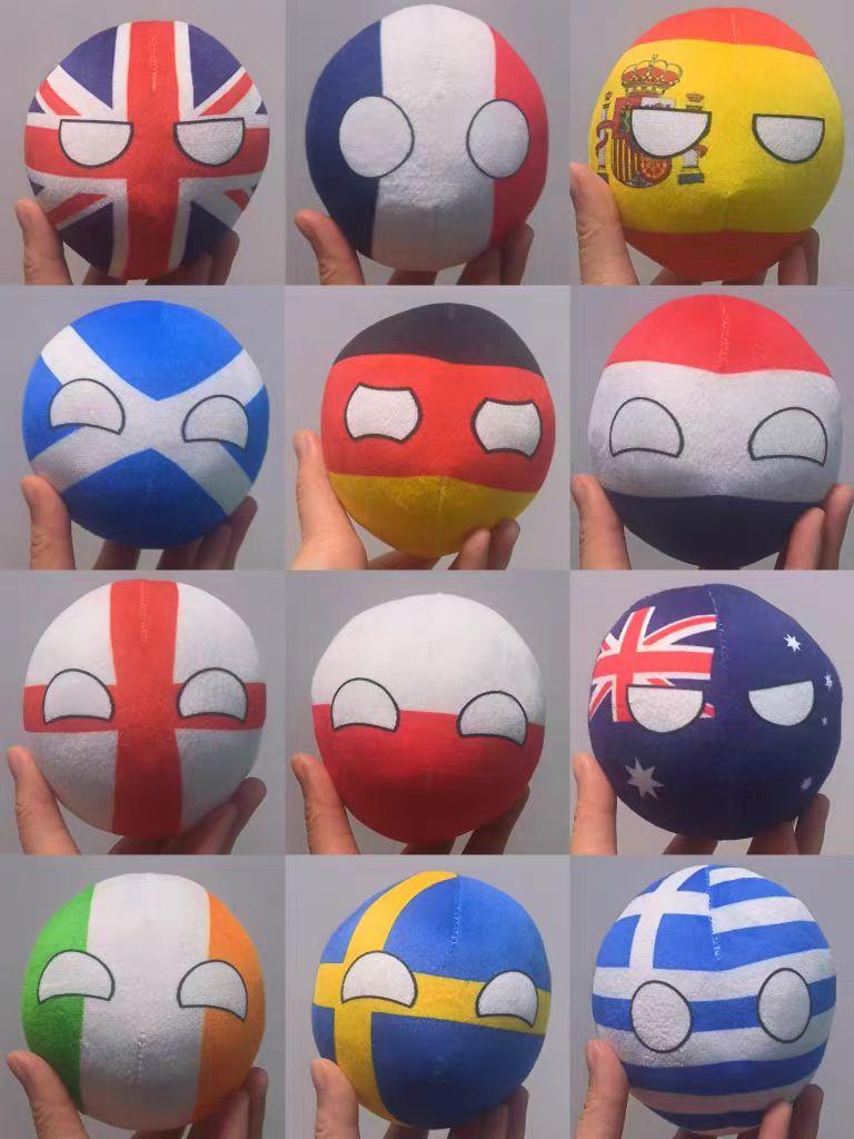 10cm Poľsko guľa plyšový vankúš Bangladéš Írsko Anglicko Škótsko Portoriko Srbsko Wales Nepál Countryball Hračka Darček