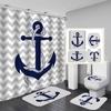 Anchor 3D Digital Printing Bathroom Four-Piece Shower Curtain Curtain