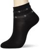 Gunze SABRINA Glossy Silk Outer Short Crew Size Cm Socks, Women's, 100% Yarn, Length, SQM864, Black, 23.0-24.0