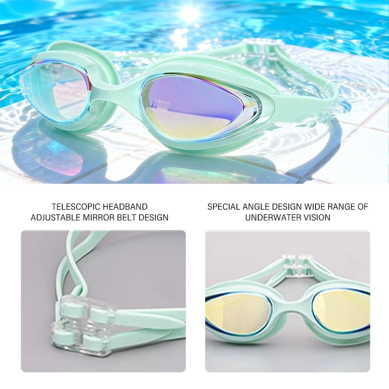 YL1100 Swimming Goggles Silicone Strap Competition Swimming Glasses Anti-fog Lens Integrated Nose Bridge Swim Goggle for Adult
