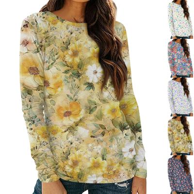 Womens Long Sleeve Round Neck Shirts Basic Tee Casual Top Fall Trendy Tunic Outfits Fitted T Shirts