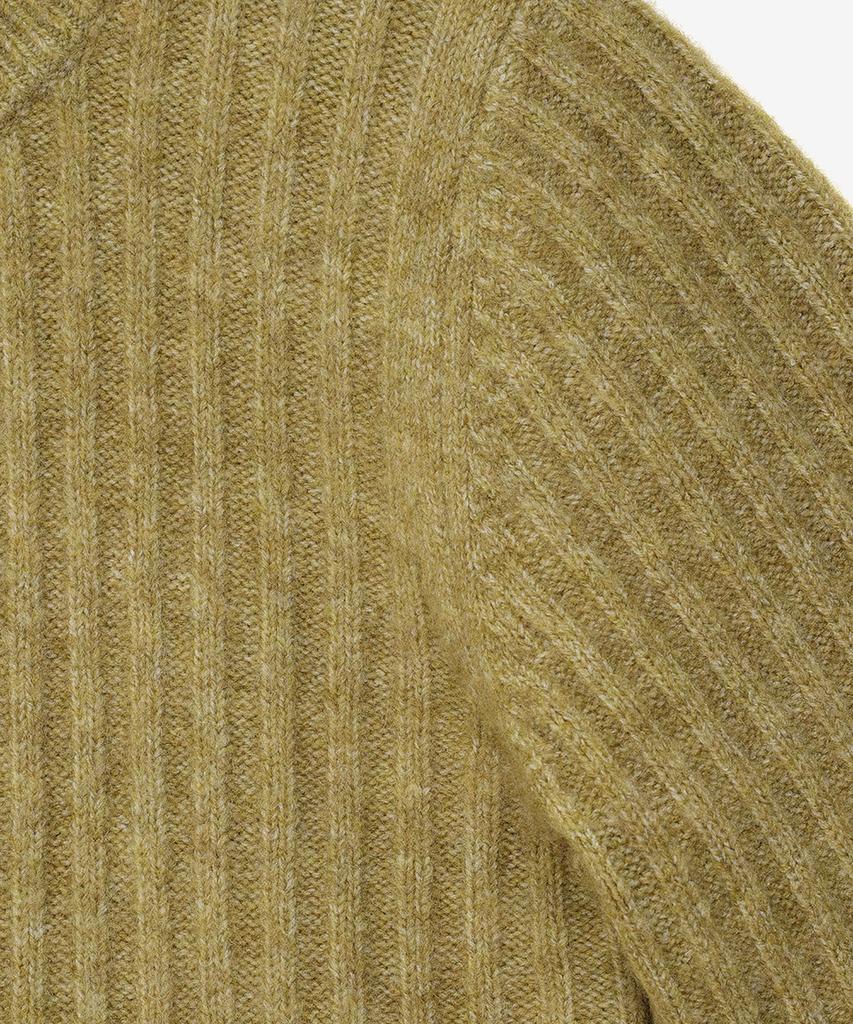 NOIRER FOR WOMAN Camel Slim Fit Ribbed Sweater (Olive)
