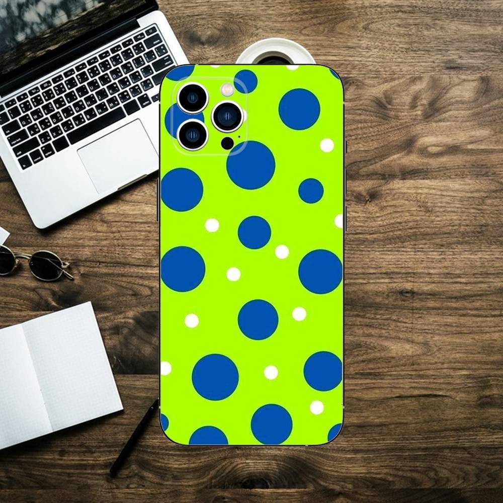 Color Polka Dot Phone Case For iPhone 16,15,14,13,12,11,XS,XR,X,8,7,Pro,Max,Plus,mini Silicone Black Cover