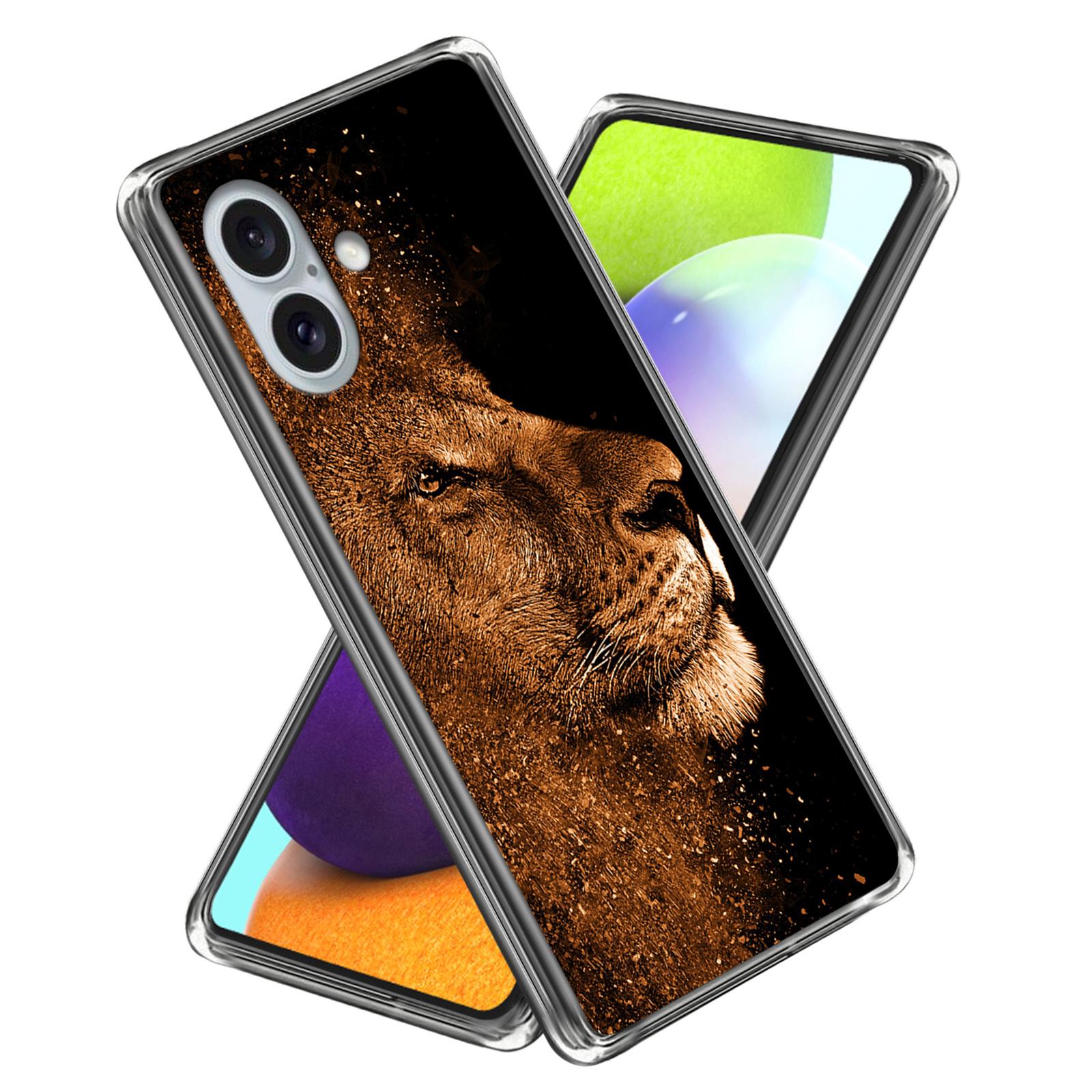 

For iPhone 16 Case Shock-Absorbent TPU Pattern Printed Phone Cover Style N