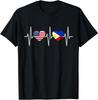 NEW LIMITED USA Philippines Shirt America Filipino Flag Heart T-Shirt S-5XL Unisex T-Shirt