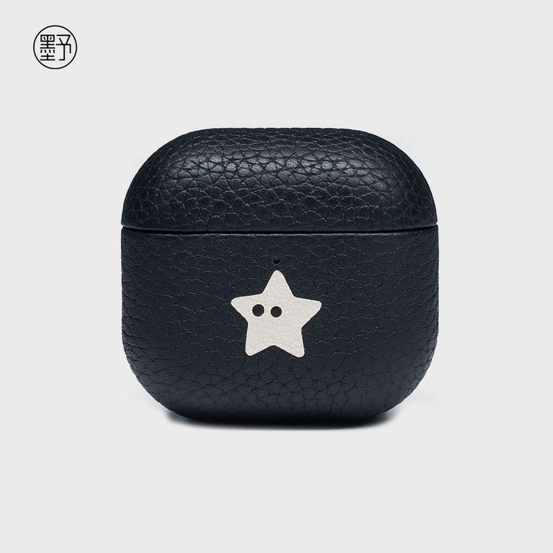 

Pattern Earphone Sleeves Genuine Leather Personality 3 Generation 4 Generation Suitable for Couple Gift Apple Airpods4 Active Noise Reduction Version Apple Airpods Pro Star pattern