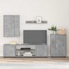 Wall Mounted TV Cabinet Set 4 pcs Concrete Grey Engineered Wood