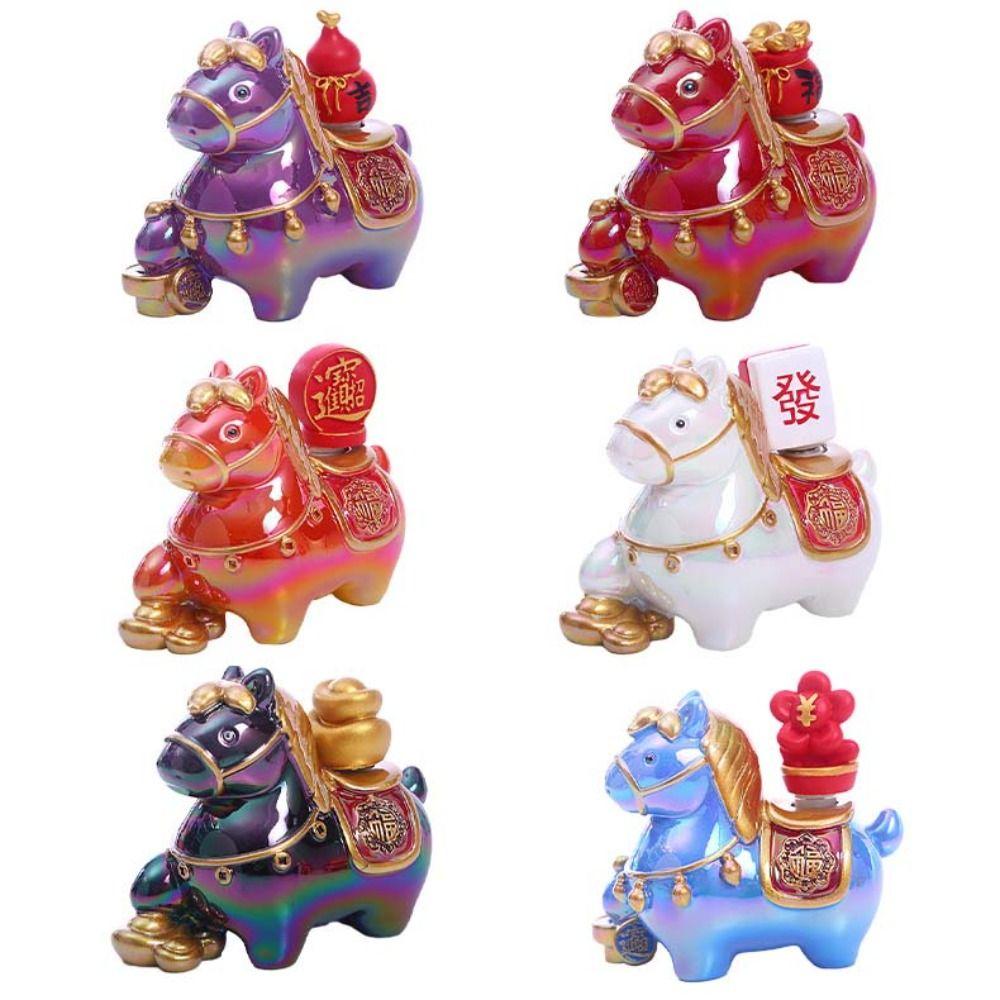 Horse Mascot Cartoon Horse Statue Kawaii Zodiac Horse Figurines Cute Pony Ornament  Home Decoration