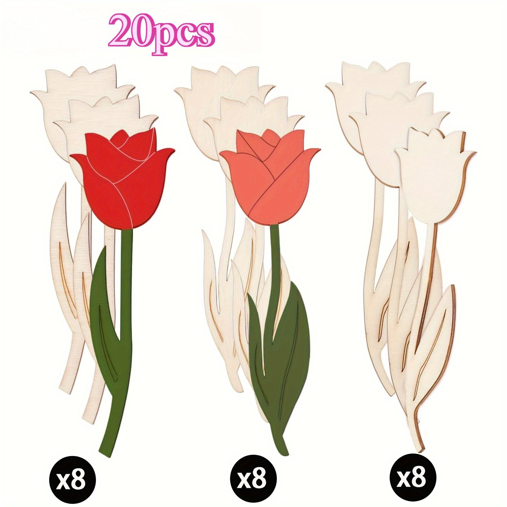 

20PCS Rose-Shaped Wooden Cutouts, Spring Floral Crafting Wood Art Boards for DIY Projects, Festive Gifts, Home & Outdoor Decor, Painting Supplies 20pcs