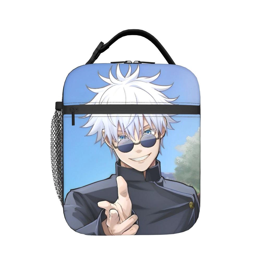 Gojo satoru Insulated Lunch Bag Cooler Bag Reusable,Lunch Container Jujutsus Kaisens Anime High Capacity Tote Lunch Box Food Bag